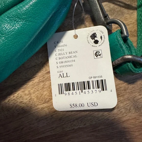 NEW Free people Green Leather Crossbody Bag - Picture 2 of 4
